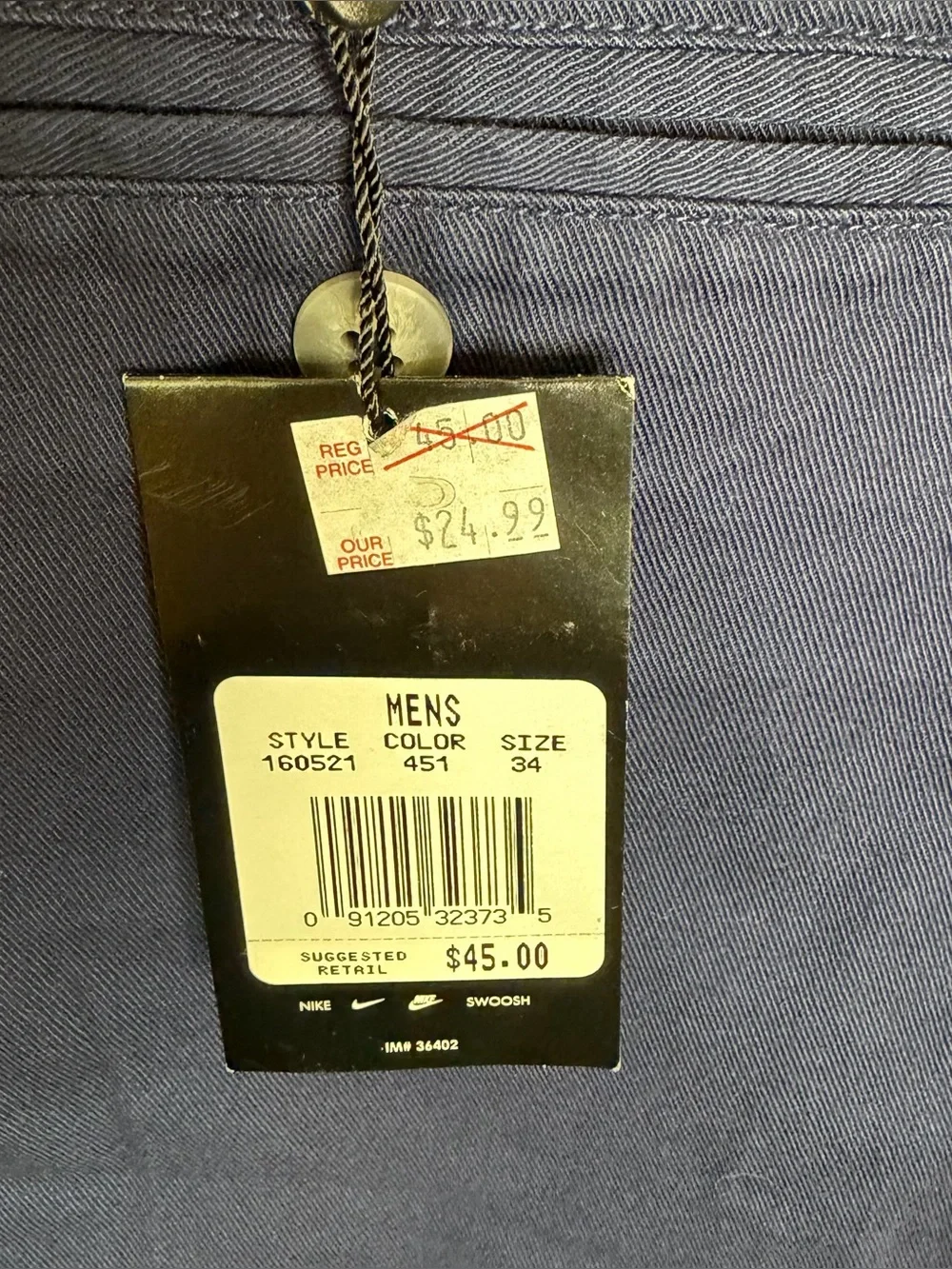 NWT Vintage Nike Golf Navy Pleated Shorts Men’s 34